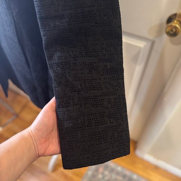 Eileen Fisher Organic Cotton Blend Textured Snap Front Closure Black Jacket SP - Picture 4 of 12